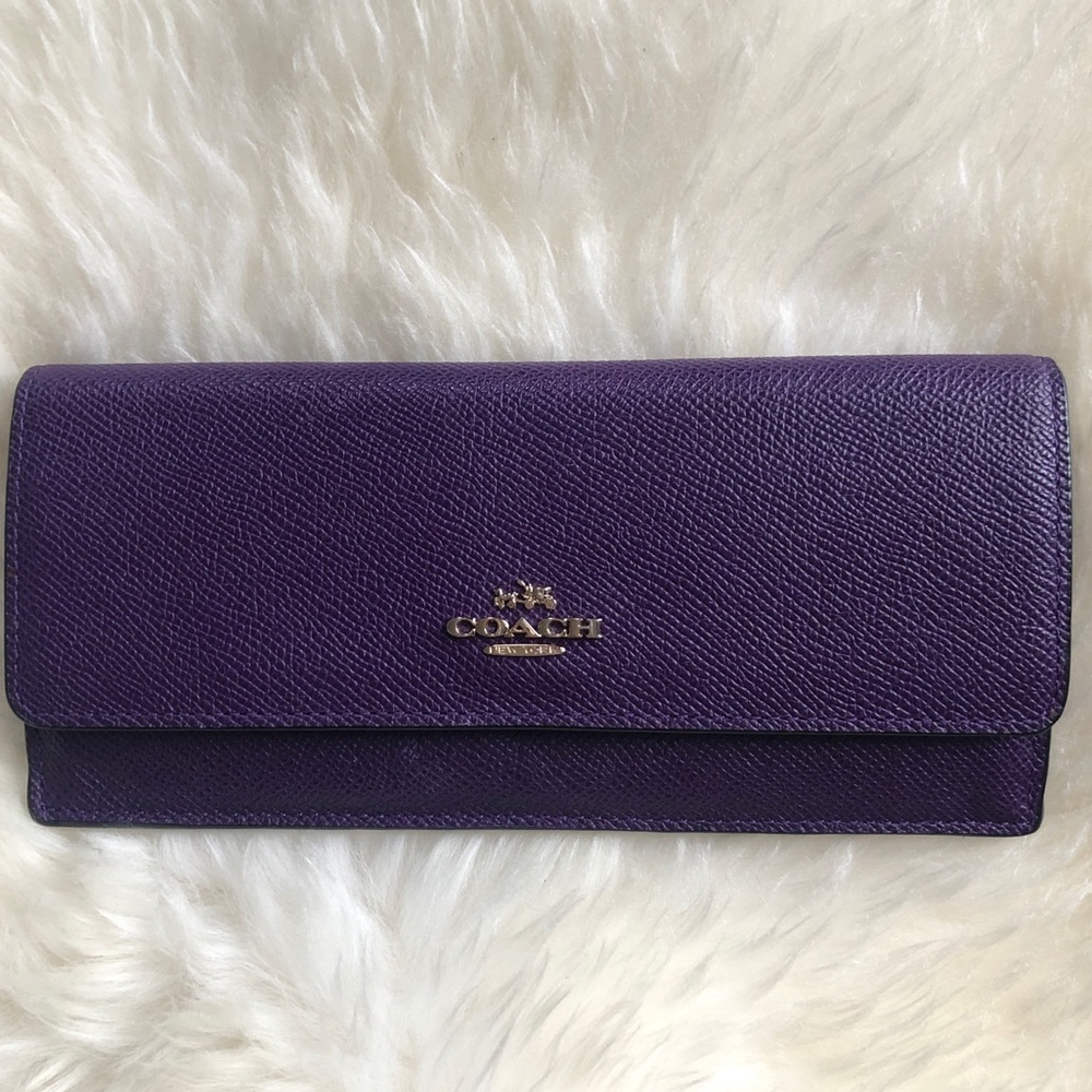 Purple leather Coach wallet